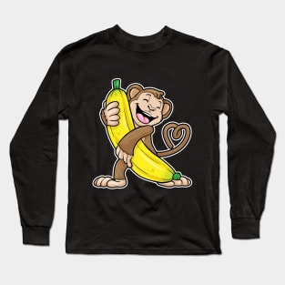 Monkey with Banana Long Sleeve T-Shirt